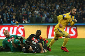 Higuain wheels away after scoring a goal for Juventus against Napoli