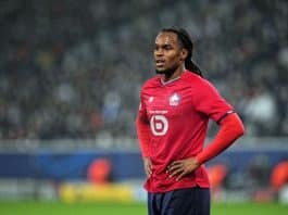 Renato Sanches stands akimbo in a Lille jersey
